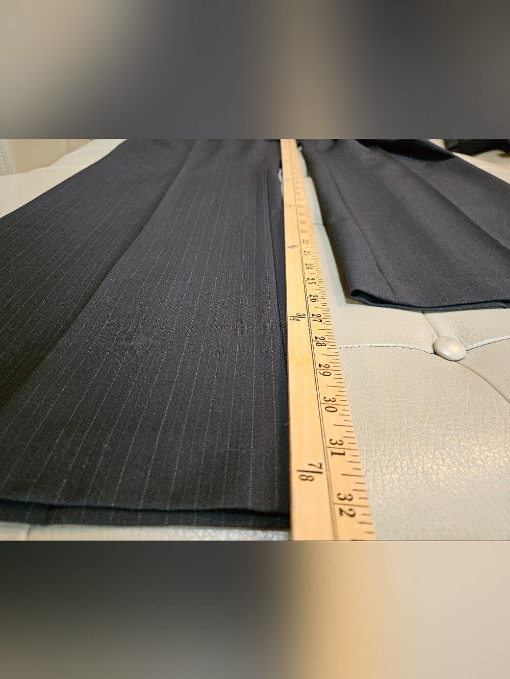 Alfani Charcoal Pinstripe Dress Pants Trouser Stretch Womens 16 - Picture 7 of 7